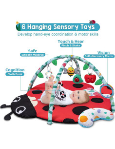 Alfombra de Juego para Bebés Jyusmile 8 en 1 con Juguetes 2