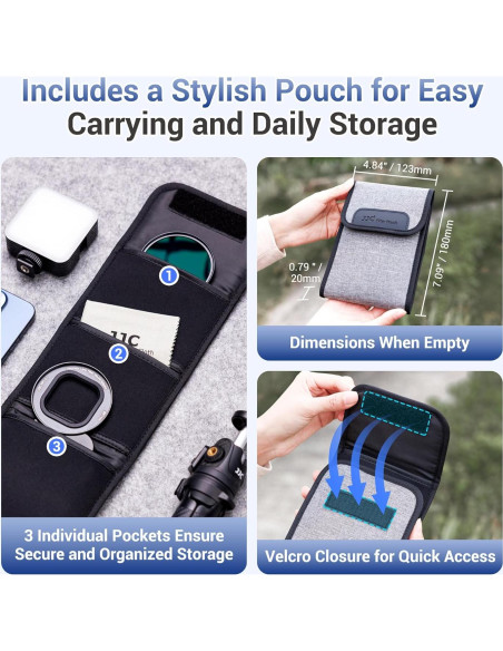 Adaptador de Filtro de Lente Magnético JJC 67mm para iPhone 16/15/14