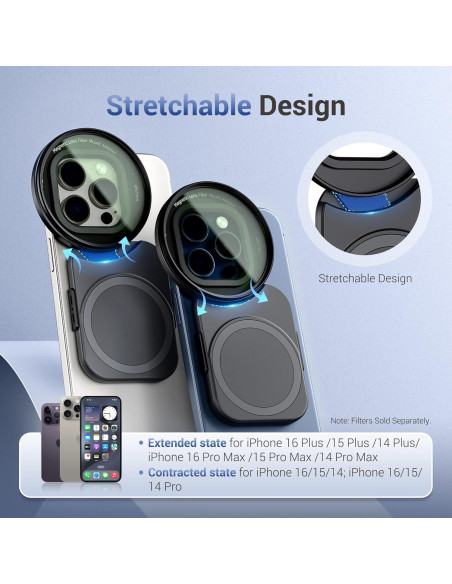 Adaptador de Filtro de Lente Magnético JJC 67mm para iPhone 16/15/14