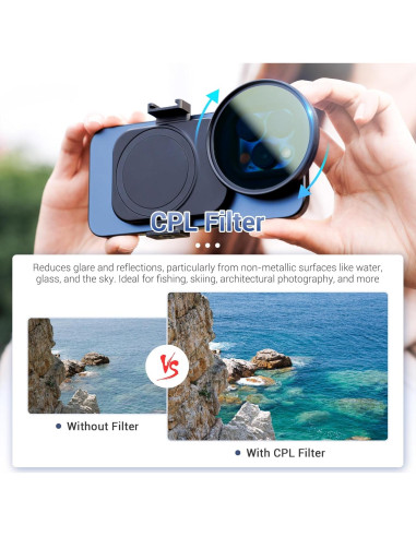 Adaptador de Filtro de Lente Magnético JJC 67mm para iPhone 16/15/14