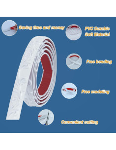 Moldura Flexible Autoadhesiva NeatiEase 5m PVC Blanco 2