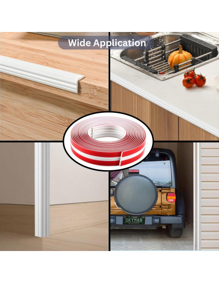 Moldura de Esquina Flexible Autoadhesiva Boorika 6.1m TPE