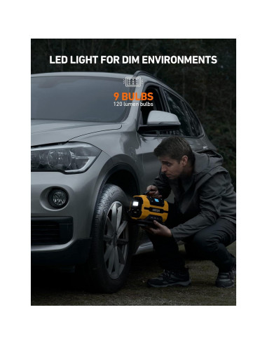 Compresor de Aire AstroAI 150 PSI 12V DC/110V AC Amarillo