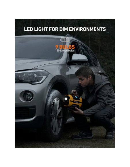 Compresor de Aire AstroAI 150 PSI 12V DC/110V AC Amarillo