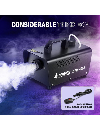 Máquina de Niebla Donner DFM-400S 400W con Control Remoto