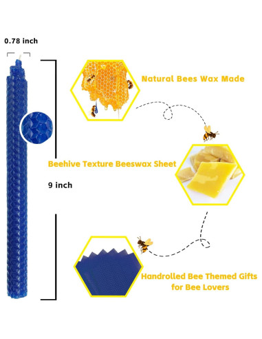 Velas de Cera de Abeja Natural Lacaser en Cono 14 Piezas 22.86 cm