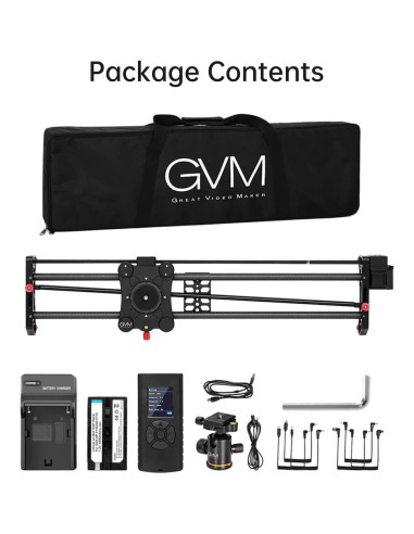 Deslizador de cámara motorizado GVM 80CM fibra de carbono