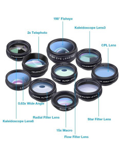 Kit de Lentes 10 en 1 Apexel para Smartphone - Macro, Gran Angular, Telefoto 2