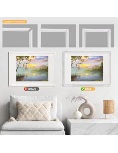 Moldura Autoadhesiva Flexible PVC Buulea 5m Blanco Decorativa 2