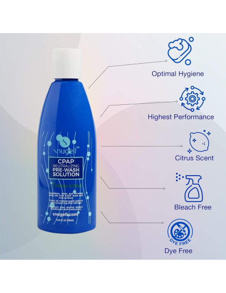 Limpiador CPAP Snugell 238ml Aroma Cítrico - Neutraliza Olores