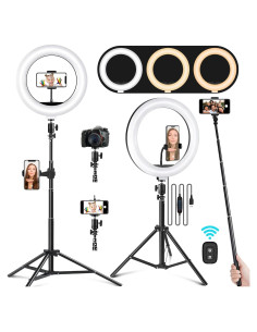 Kit Luz de Anillo RIEOMN 10.2" Ajustable LED para Maquillaje