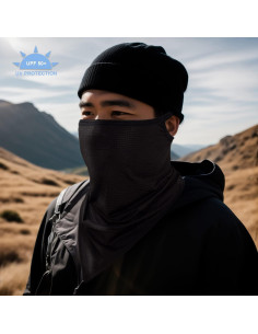 Gaiter de Cuello TClian Negro con Protección UV para Hombres 2