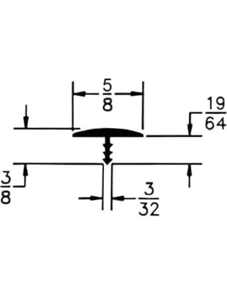 Moldura T Plástica Blanca Edge Supply 12 Pies 5/8"