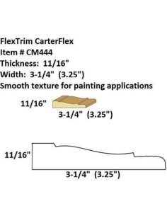 Moldaje Flexible PRE-CURVADO FLEXTRIM 444 17.46mm x 82.55mm 2
