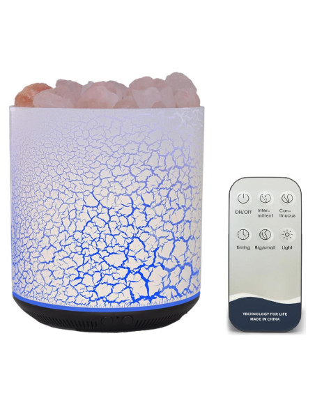 Difusor de Aceites Esenciales Otheya 400ml con Lámpara de Sal Difusor de Aceites Esenciales Otheya 400ml con Lámpara de Sal