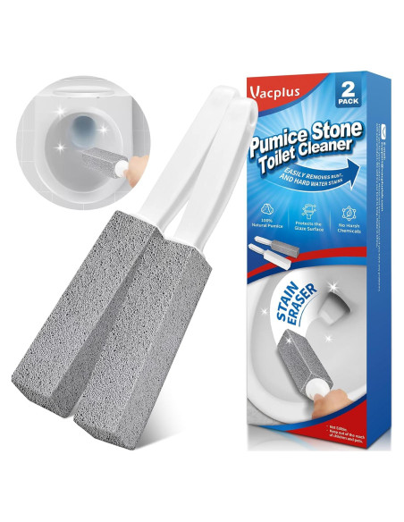 Cepillo de Inodoro Vacplus - 2 Piezas de Piedra Pómez Ecológica