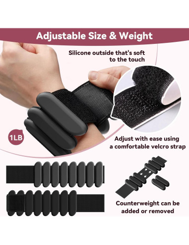 Conjunto de Pesas Ajustables para Muñeca y Tobillo Nousagra 0.45 kg