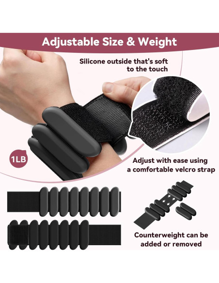 Conjunto de Pesas Ajustables para Muñeca y Tobillo Nousagra 0.45 kg