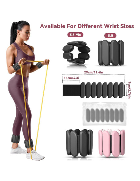 Conjunto de Pesas Ajustables para Muñeca y Tobillo Nousagra 0.45 kg