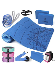 Esteras de Yoga Gruesas FARINOK 8mm Antideslizantes con Accesorios