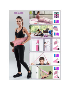 Esteras de Yoga Gruesas FARINOK 8mm Antideslizantes con Accesorios 2