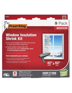 Kit de Ventana Retráctil Interior Frost King V73/9H 9 Hojas 42x62 cm