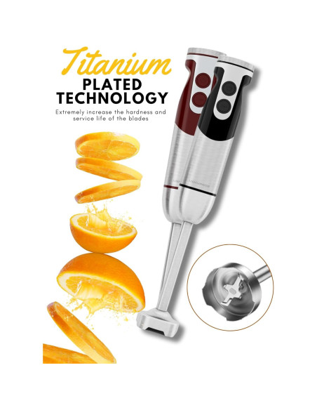 Batidora de Inmersión MEGAWISE 5 en 1 400W Acero Inoxidable