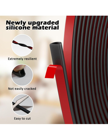 Burlete de Silicona Bantie 6.1m Negro para Puertas y Ventanas