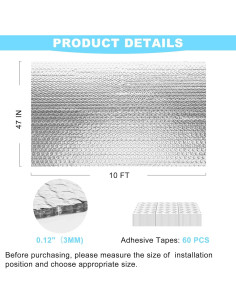 Rollo Aislante Reflectante MYFAMIREA 119x305cm 3mm Térmico 2