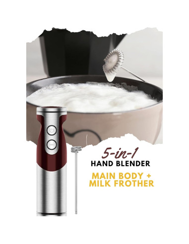 Batidora de Inmersión MEGAWISE 5 en 1 400W Acero Inoxidable