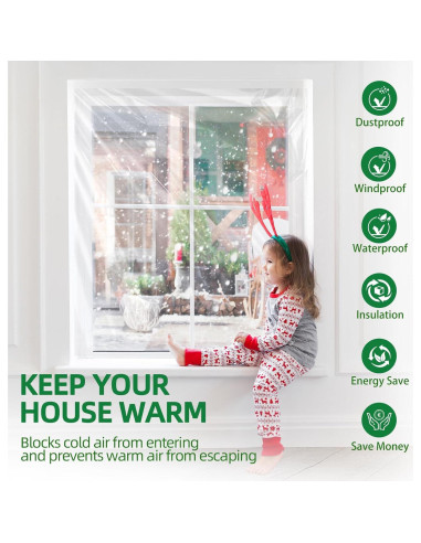 Kit de Aislamiento de Ventanas FLYZZZ 1.6m x 10m para Invierno