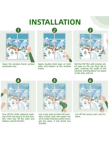 Kit de Aislamiento de Ventanas FLYZZZ 1.6m x 10m para Invierno