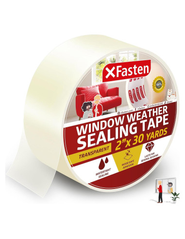 Cinta de Sellado de Ventanas XFasten 50.8mm x 27.43m Transparente