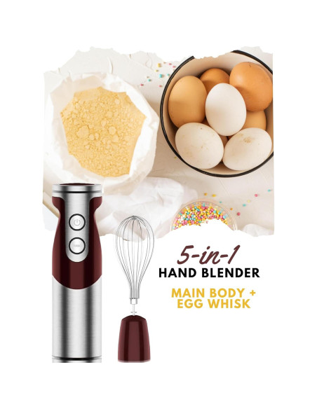 Batidora de Inmersión MEGAWISE 5 en 1 400W Acero Inoxidable