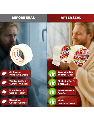 Cinta de Sellado de Ventanas XFasten 50.8mm x 27.43m Transparente