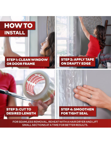 Cinta de Sellado de Ventanas XFasten 50.8mm x 27.43m Transparente