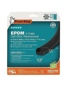 Cinta de sellado de clima autoadhesiva Frost King 5/16" x 1/4" x 5.18 m