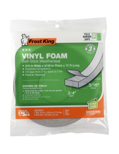 Cinta de espuma autoadhesiva Frost King V212GH 1 cm x 0.48 cm x 5.18 m 2