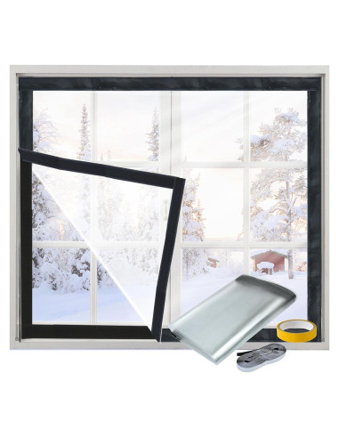 Kit de Aislamiento de Ventanas Jeyeou 99x122 cm PVC Transparente
