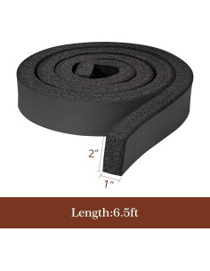 Tira de Aislamiento de Espuma Yotache 1.98m No Adhesiva 5.08cm x 2.54cm 2