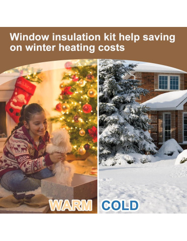 Kit de Aislamiento de Ventanas Jeyeou 99x122 cm PVC Transparente