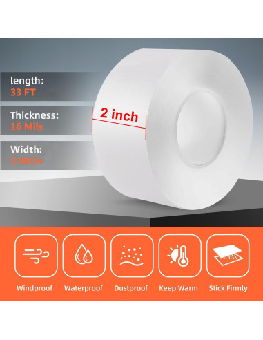 Cinta de Sellado de Ventanas Bruiefpap 5 cm x 10.06 m Transparente