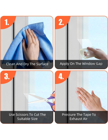 Cinta de Sellado de Ventanas Bruiefpap 5 cm x 10.06 m Transparente