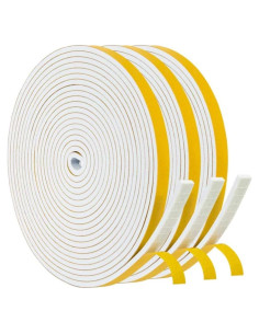 Burlete Adhesivo Blosy 3 Rollos 4.88m Espuma Aislante Blanco