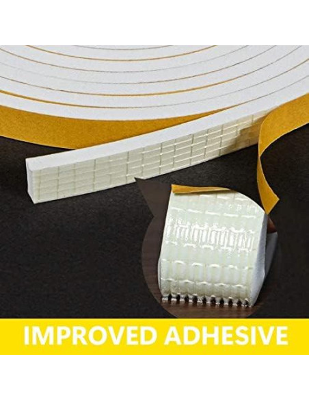 Burlete Adhesivo Blosy 3 Rollos 4.88m Espuma Aislante Blanco