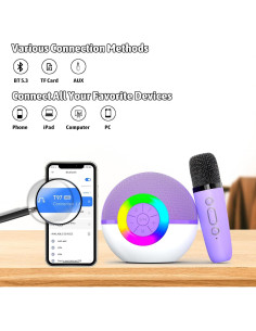 Máquina de Karaoke Heroange T97 Altavoz Bluetooth Púrpura 2