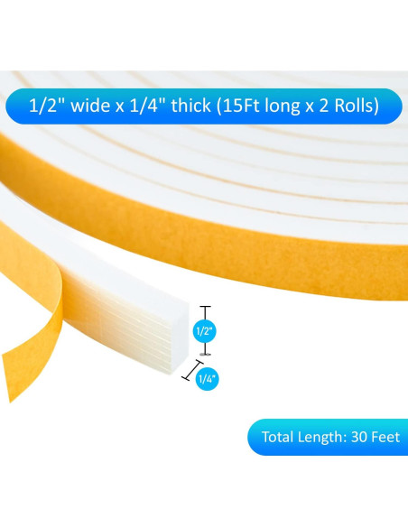 Cinta de Sellado Autoadhesiva Dualplex 9.14m Espuma EVA Blanca