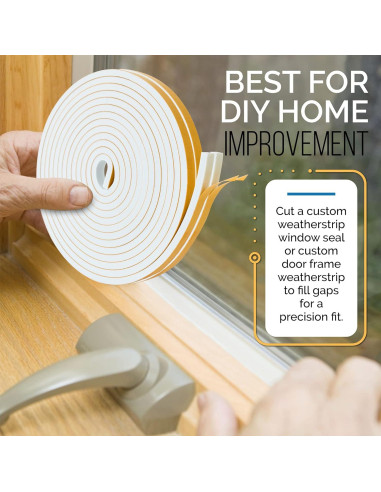 Cinta de Sellado Autoadhesiva Dualplex 9.14m Espuma EVA Blanca