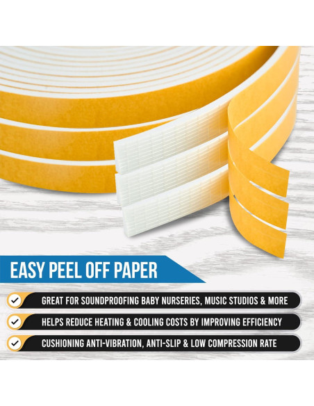 Cinta de Sellado Autoadhesiva Dualplex 9.14m Espuma EVA Blanca