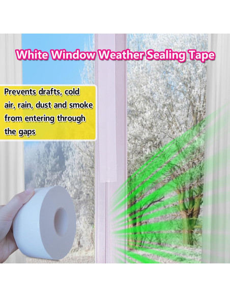 Cinta de Sellado para Ventanas WENSSKKU 5.08cm x 30m Blanca